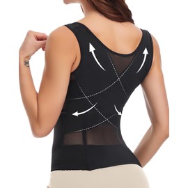 USEASY Waist Cincher Shapewear for Women Compression Waist Trainer Belly Band Spandex Shapewear for Women Black M