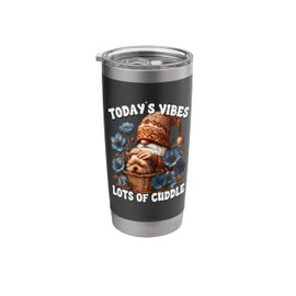 Funny Saying For Yorkie Owner And Dog Lover Cute Blue Flower Stainless Steel Insulated Tumbler