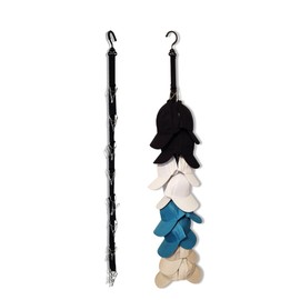 Baseball Cap Organizer - Hanging Hat Rack with 16 Stainless-Steel Clips, 360° Rotating Hanger for Closet, Durable Storage Rack for Bedroom Office - 2-Pack