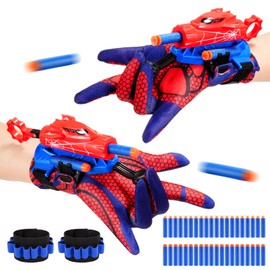 Braxel Spid-er Toy from 3-8 Years Boy, Set of 2 Spid-er Net Thrower Gloves Children's Gift Boy 3 4 5 6 7 Years Children's Toy from 3-10 Years Easter Gifts Children Outdoor Toy