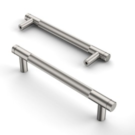 Amerdeco Pack of 10 Knurled Cabinet Handles, Silver Handles, Furniture Handles, 128 mm, Hole Spacing, Door Handles, Kitchen Drawer Handles, Vintage Handles for Kitchen Cabinets, Chest of Drawers,