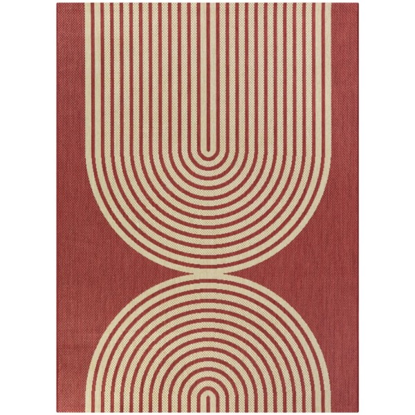 Balta Cerise Contemporary Indoor/Outdoor Area Rug White 5'3" x 7'