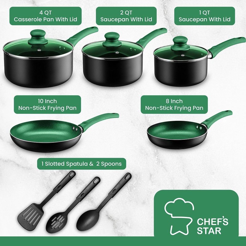Chef's Star Pots And Pans Set Kitchen Cookware Sets Nonstick