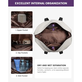 LOVEVOOK Travel Bags for Women, Waterproof Overnight Weekend Hospital Holdall Duffle Bag with Shoes Compartment & Trolley Sleeve, Cabin Carry On Flight Bag for Ryanair EasyJet