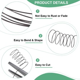 M METERXITY 2-Rolls 0.4mm Jewelry Wire, 26 Gauge 328FT Craft Wire Copper Beading Wire for Jewelry Making/Planting/Weaving/DIY Crafting, Soft Metal Wires [100M, Metallic Black]