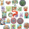 4 Pcs Special Shape Rhinestone Diamond Art Painting Kits, Animals