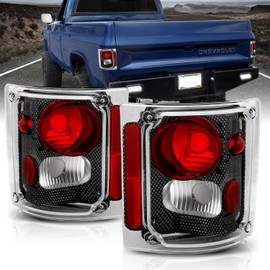 AmeriLite Carbon Black Housing Replacement Brake Tail Lights Set for 1973-1991 Chevy/GMC Full Size Blazer Suburban - Passenger and Driver Side