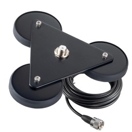 Heavy Duty 8.8inch Triangle Super Strong Magnetic Base Mount SO-239 Connector with 16.4FT Cable PL-259 Plug for Car Bus Mobile CB Ham Base Station Radio Truck Marine UHF VHF Radio Antenna, Eifagur