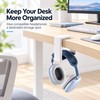 Rotating Headphone Holder for Desk – No-Punch Plastic Headset Hook