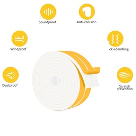 Trisiki Closed Cell Foam Weather Stripping for Various Door Seal and Window Insulation, One Sided Foam Strips Adhesive, SoundProof Weatherproof AC Seal Strip, Shock-Absorbing (3/4 in x 1/4 in x 13Ft)