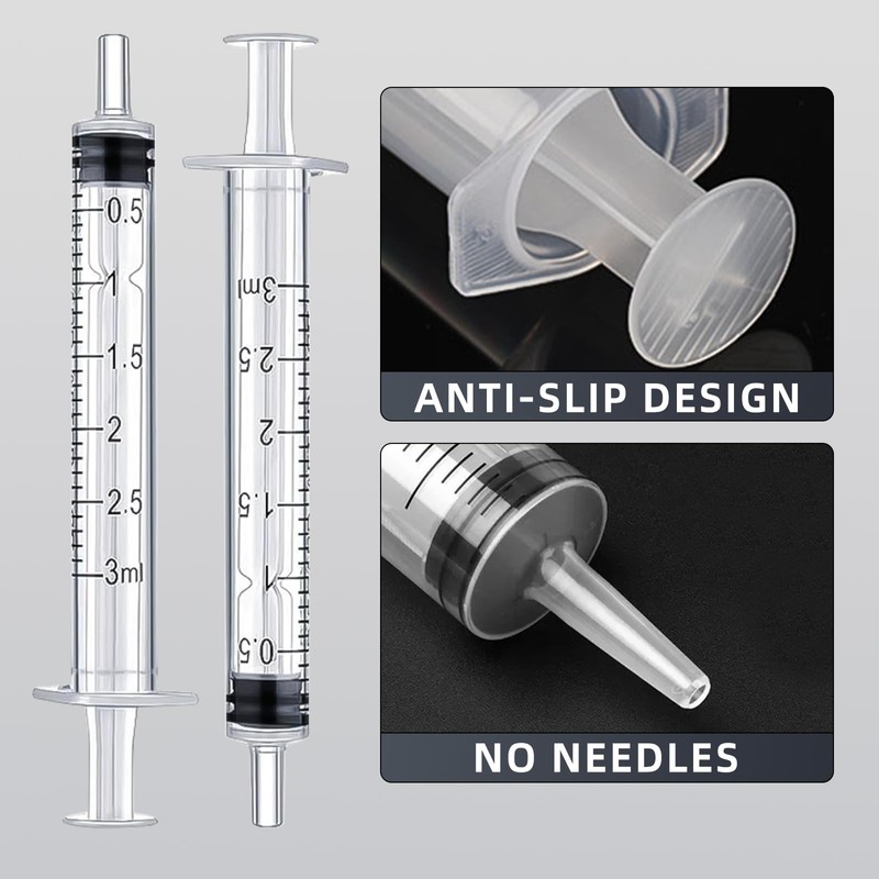 20 Pack 3ml Lab Syringes, Individually Wrapped, Precision Measuring Tools