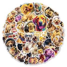 MONIZY Labrador Stickers 50 Pieces Vinyl Waterproof Decal for Laptop Water Bottle Phone Car Window Bike Motorcycle Stakeboard Scrapbook Labradors Sticker Gifts for Kid Teen Adult