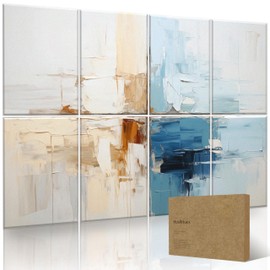 HushHues 8 Pack Art Acoustic Panels 48 X 32 Inches Acoustical Wall Panels Acoustical Sound Proof Panels for Recording Studios, Offices, Home, Easy Installation