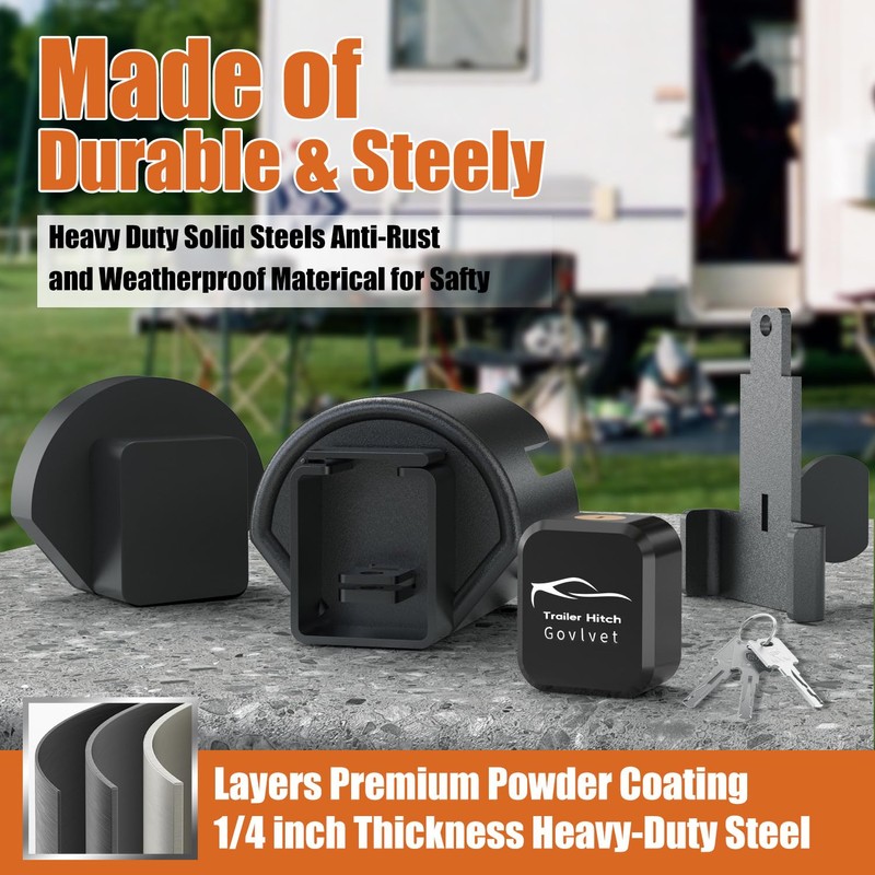 Govlvet Trailer Lock Fits 2" and 2-5/16" Couplers - Heavy