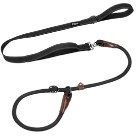 Fida 2-in-1 Slip Leads for Dogs with Double Handles, Tangle Free Leash for Large Dogs That Pull, Heavy Duty No Pull Training Leash Reflective Soft Padded for Large & Medium Breed(6ft,Black)