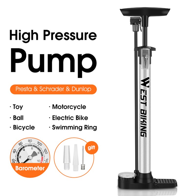 WEST BIKING 140psi High Pressure Inflator Bicycle Floor Pump Manual