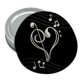 Treble Bass Clef Heart Music Black Round Rubber Non-Slip Jar Gripper Lid Opener