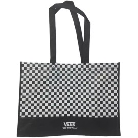 Vans Off The Wall Reusable Large Black/White Classic Checkered Shopping Tote Bag