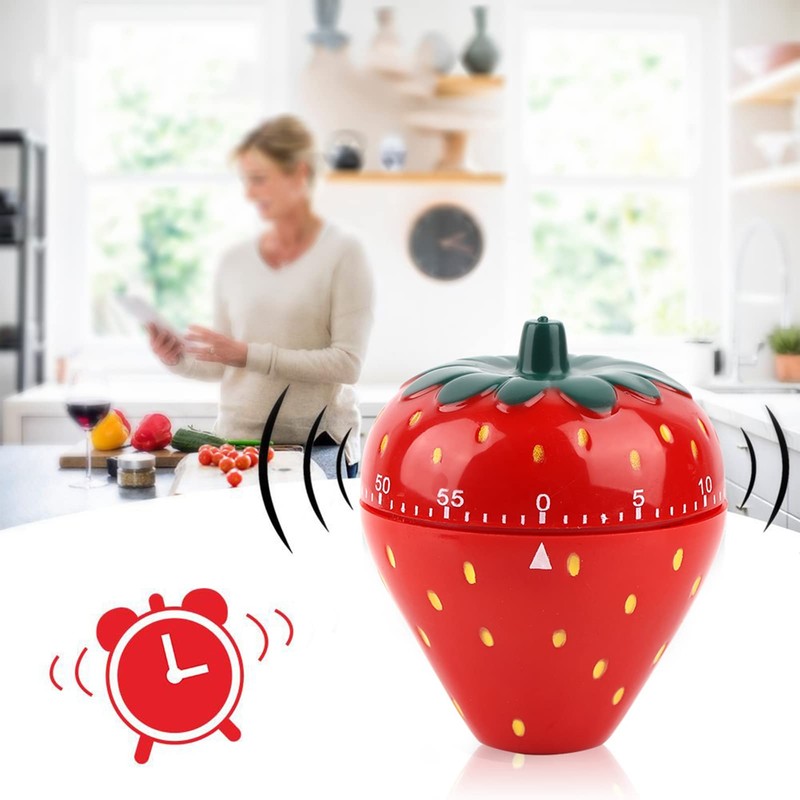 Kitchen Timer, Cute Strawberry Shaped Timer for Kids, 60 Minutes
