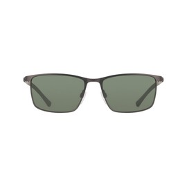 COLE HAAN Men's CH6087 Polarized Rectangular Sunglasses, Gunmetal, 56/17/140