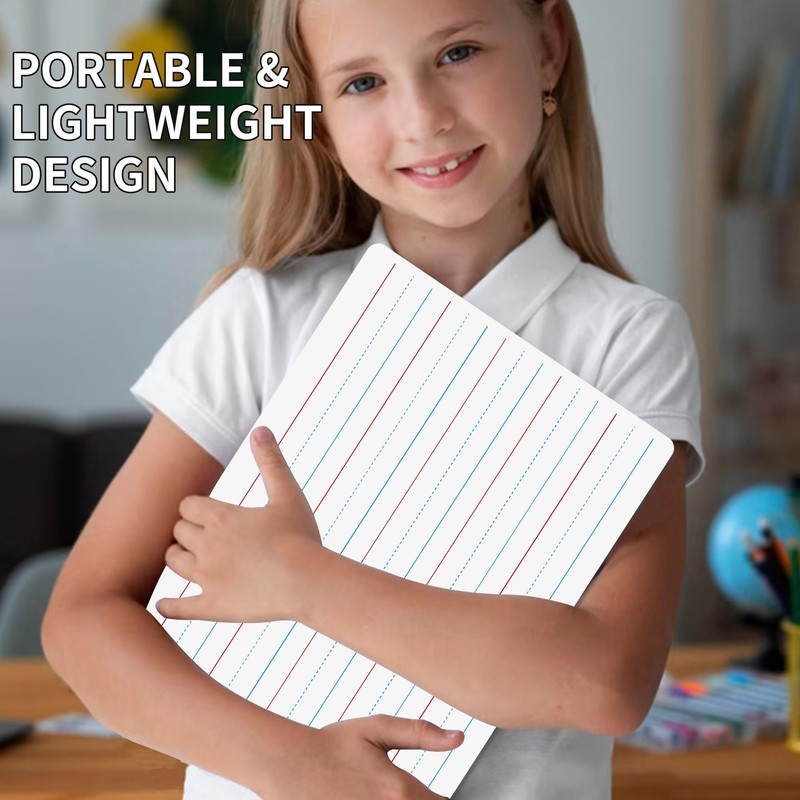 2pack 9x12 inches Dry Erase Board Lapboard Reusable Lined Erasable