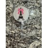 Handmade Retractable Badge Reel Paris Eiffel Tower With Pink Bow