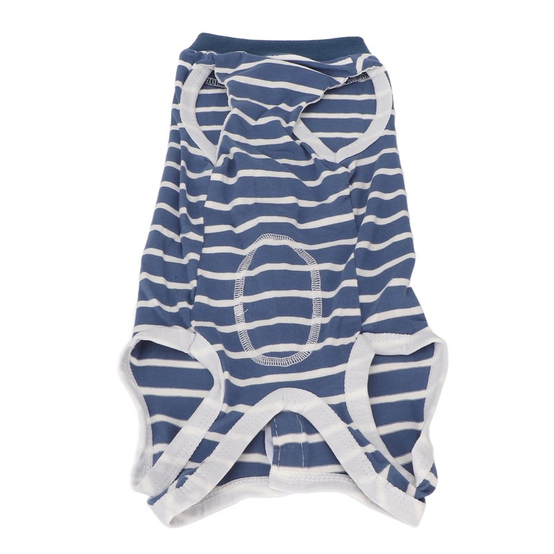 Dog Recovery Suit Stretchy Breathable Adjustable Collar Stripe Pet Post