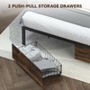 LUCKLIFE Bed Frame with 2-Tier Storage Headboard,Platform Beds with Drawers,Built