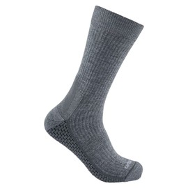 Carhartt Men's Force Grid Midweight Crew Sock, Asphalt Heather, Medium