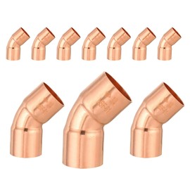 10 Pack Niikappu 3/4" C x 3/4" C Copper Elbow Fitting with Sweat Solder Connection, 45°LF Short Radius Copper Plumbing Fittings for Residential,Commercial