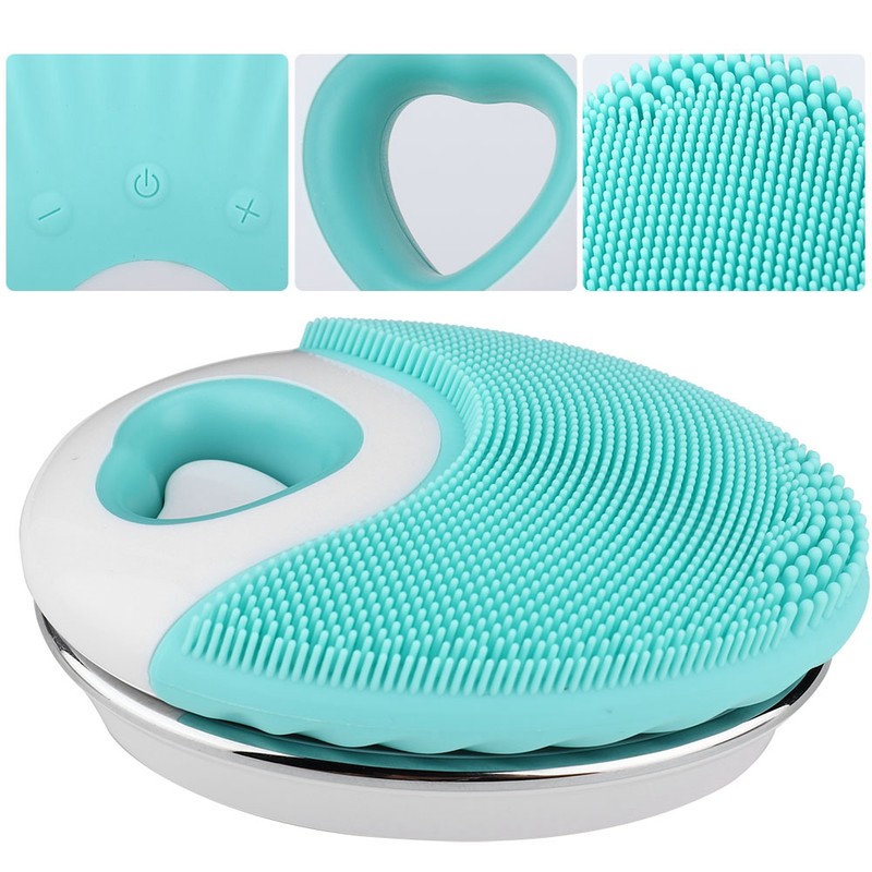 Electric Face Cleansing Brush Silicone Massage Portable Waterproof Ultrasonic Deeply