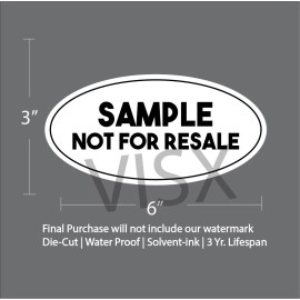 VISX SAMPLE not for resale Oval Circle Sticker Decal city AMERICA (5 Pack)