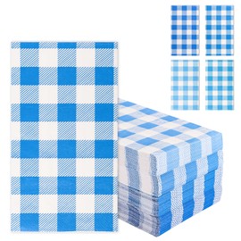 Servilletas de cóctel, servilletas de papel desechables para cena, servilletas de fiesta a cuadros, servilletas de boda, 15.7 x 11.8 pulgadas, papel de 3 capas para cenar de fiesta, picnic, hogar (80