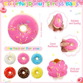 Xuhal 20 Set Teacher Appreciation Gifts Funny Donut Gift Donut Stress Ball Stress Relief Ball Donut Appreciation Cards Thank You Gift Cards with Organza Bags for School Teachers' Day