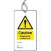 Caledonia Signs 55078 Lockout Tag, Caution Equipment Locked Out, 80 mm x 150 mm (Pack of 10)