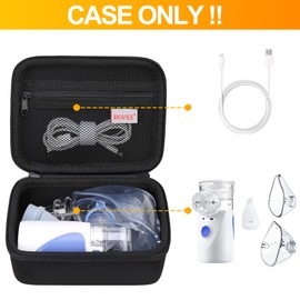 BOVKE Carrying Case for Handheld Mesh Nebulizer Machine for Adults and Kids, Portable Nebulizer Cool Mist Steam Inhaler Atomizer Machine Holder with Extra Pocket for Accessories, Black (CASE ONLY)
