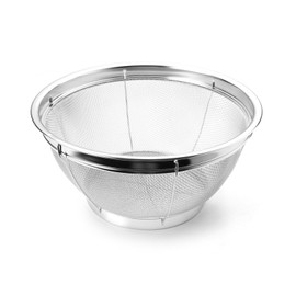 Fine Mesh Strainer for Kitchen, 4 Quart Stainless Steel Colander Bowl for Pasta, Rice, Fruit, Metal Net Baskets with Resting Base - Strain, Drain, Rinse
