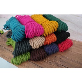 Hemp Rope 8 mm x 20 Meters (1/3 Inch x 65 Feet), Jute Twine Ropes for Crafts Artworks DIY Decoration, Army Green
