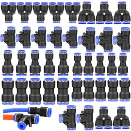 Pneumatic Quick Coupling Pack of 40 Push to Connect Fitting Straight Pneumatic Connectors Air Pusher Pneumatic Fittings for Quick Connection of Air Lines (6 mm/8 mm)