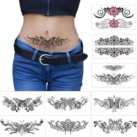 Aivoch 9 Sheets Temporary Tattoos Waterproof Interesting Temporary Tattoo Prevents Scar Sticking Women For Men Women Children