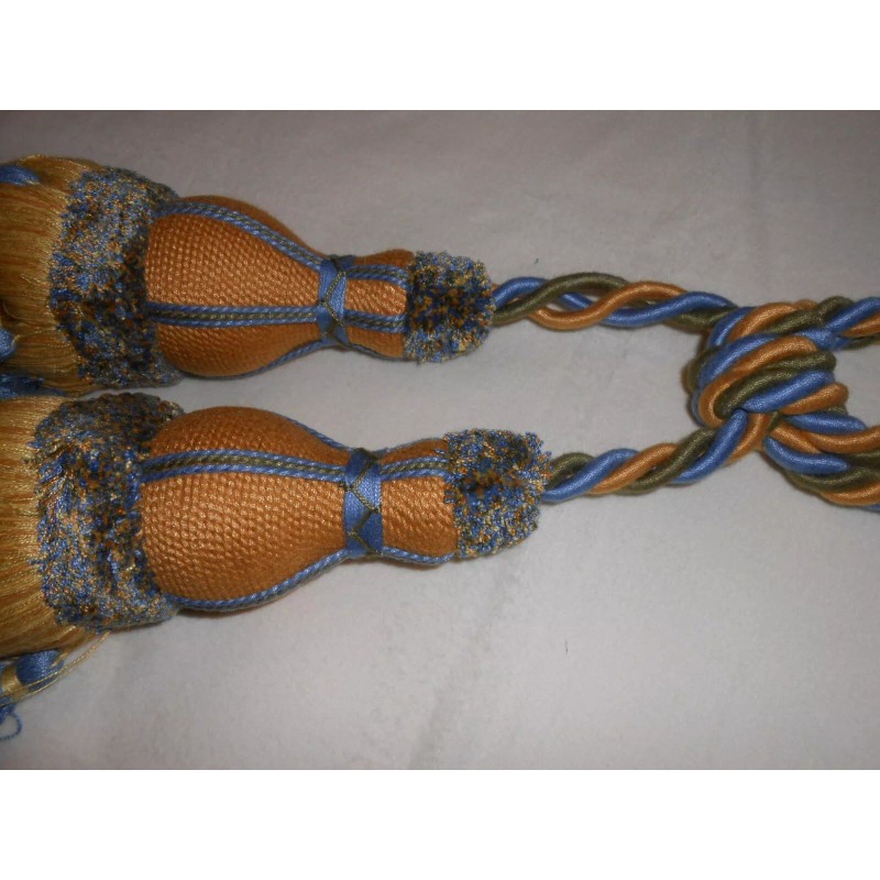 Lee Jofa Carousel 11.5" Double Tassel Tieback Yellow Blue for