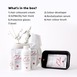 NOUGAT Cold Brew Brown Natural Permanent Hair Color Kit,Dermatologically Tested, Ammonia & Alcohol Free, 100% Grey Coverage, Hair Mask & Essence included, Long Lasting