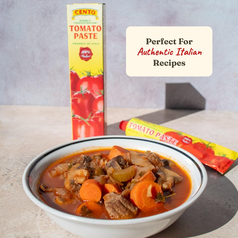 Cento Tomato Paste, 4.56 Oz Tube, Double Concentrated, Thick Paste