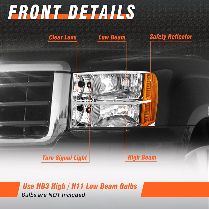 AXLAHA Headlights Assembly for 2007 2008 2009 2010 2011 2012