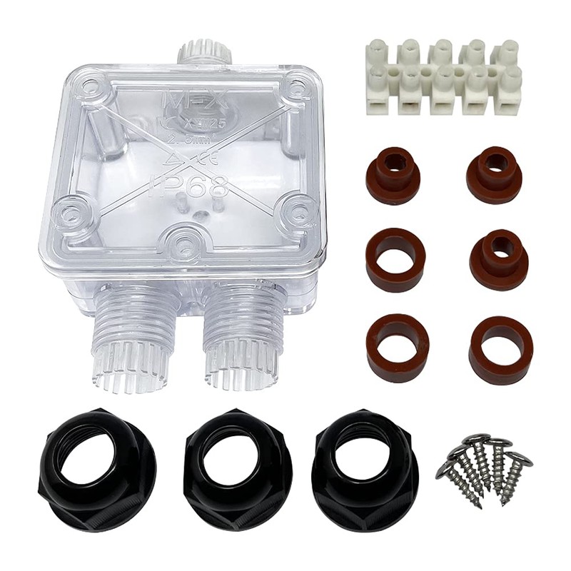 4VWIN IP68 Waterproof Junction Box 3-Way Outdoor Cable Connector for