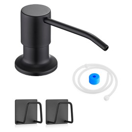 Sink Soap Dispenser Pump with 2 Sponge Holder, Curovtrp Soap Dispenser for Kitchen Sink Stainless Steel with 39" Extension Tube kit, No Need to Refill, Black