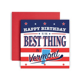 Huxters Fun Birthday Card - Vermont State Brother Son Nephew Dad Mum Uncle Friend Auntie Sister - Super Person - 14.8cm (Vermont)