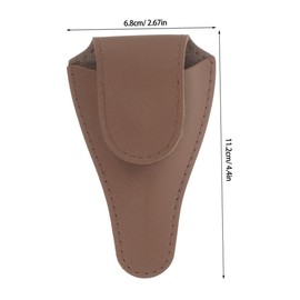 VICASKY 2pcs Pu Leather Cuticle Scissor Case Nail Scissor Sleeve Holder for Easy Storage Protection Compact Design for Go Nail Care Deep Brown