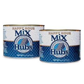 Hubs Peanuts Happy Hour Hubs (2 pack of 14 oz Can) - Delights Snack Mix for On-the-Go - Variety of Flavors - Premium Ingredients - Honey Roasted Peanuts, Cheese Crackers