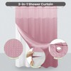 Inhousolu No Hook Shower Curtain with Snap in Fabric Liner